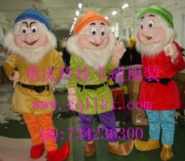 供应兰州金昌卡通服装小矮人，卡通人偶服饰，动漫卡通表演服装，庆典服饰